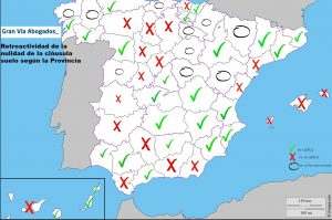 Retroactividad cláusula suelo por provincias